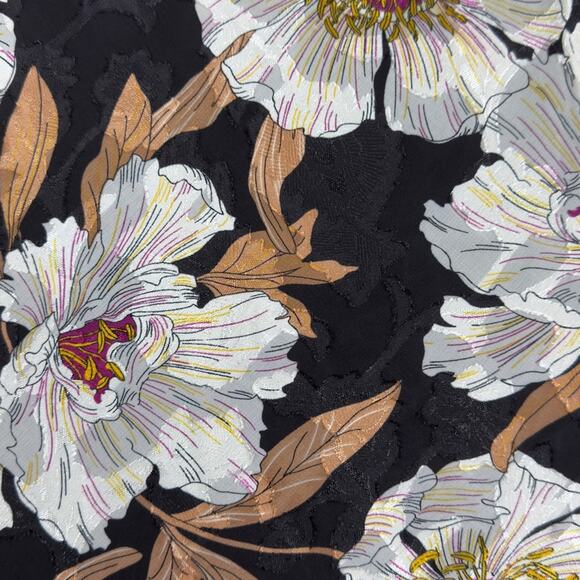 Band Of Gypsies BOG RHO Floral Slip Midi Skirt Black Cream Pull On Size S NEW - Picture 6 of 12